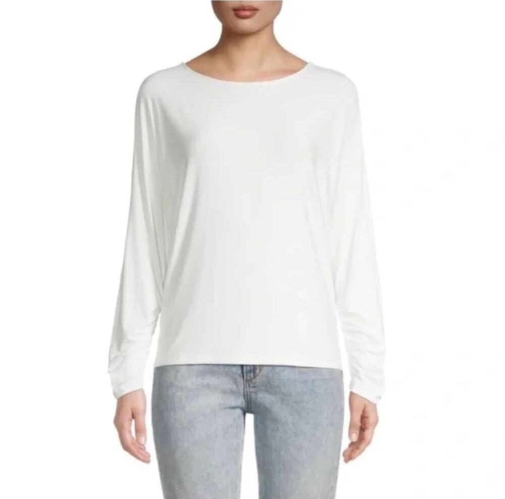 Magaschoni Women’s viscose blend white long sleeve top Size M